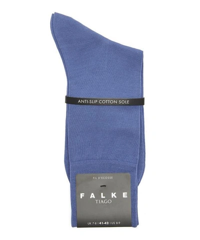 Shop Falke Tiago Cotton-blend Socks In White