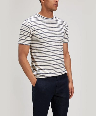 Shop Norse Projects Niels Texture Stripe T-shirt In Navy