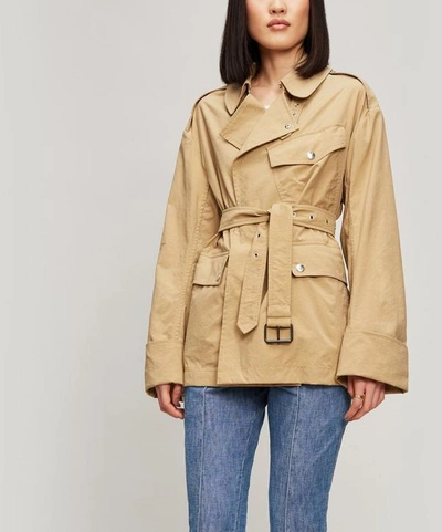 Shop Isabel Marant Short Belt Trench Coat In White