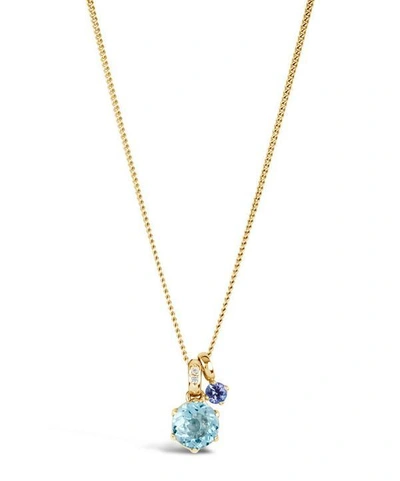 Shop Dinny Hall Gold Gem Drop Tanzanite Sky Blue Topaz Pendant Necklace