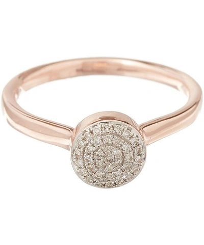 Shop Monica Vinader Rose Gold Vermeil Fiji Diamond Button Ring In Pink
