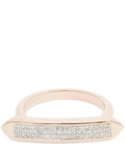 Shop Monica Vinader Rose Gold Vermeil Baja Skinny Diamond Ring