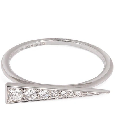 Shop Daou White Gold And White Diamond Spark Ring In White, Gold