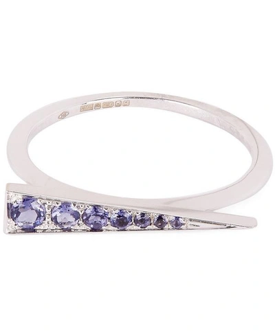 Shop Daou White Gold And Iolite Spark Ring In White, Gold