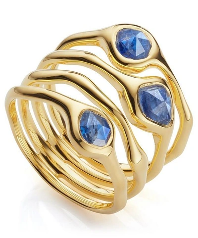 Shop Monica Vinader Gold Vermeil Siren Kyanite Cluster Cocktail Ring