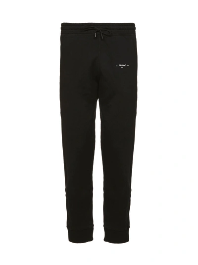 Shop Off-white Embroidered Logo Track Pants In Nero Bianco