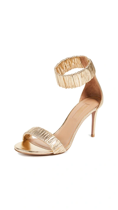 Shop Aquazzura Liberty 85mm Sandals In Soft Gold