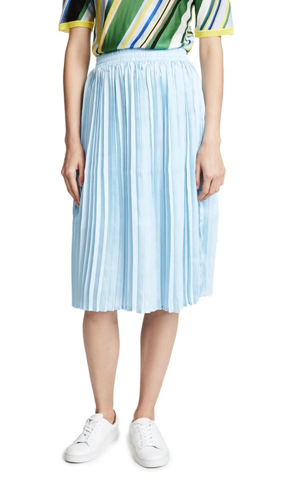 Shop Endless Rose Pleated Midi Skirt In Postal Blue