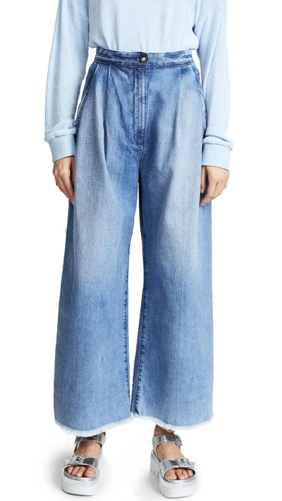 Shop Tortoise Lucy High Waisted Baggy Trouser Jeans In Blue Medium