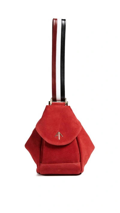 Shop Manu Atelier Micro Fernweh Convertible Bag In Red/white/black