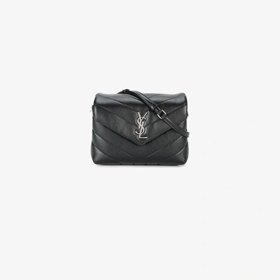 Shop Saint Laurent Toy Loulou Monogram Shoulder Bag In Black