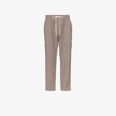 Shop Gucci Houndstooth Wool Mohair Track Pants In Multicolour