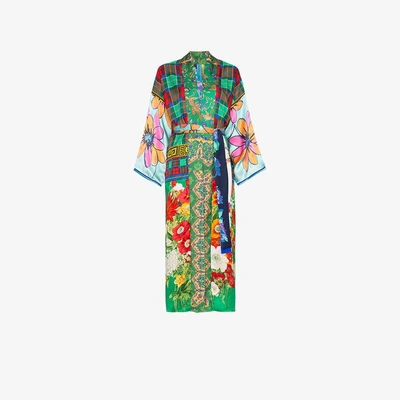 Shop Rianna + Nina Kimonokleid Mit Blütenmuster In Multicolour