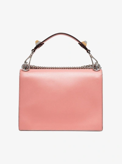 Shop Fendi Pink Kan I Leather Shoulder Bag In Pink/purple
