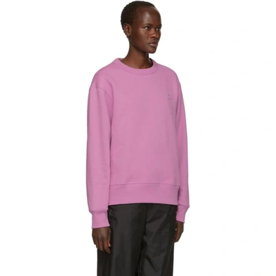 Shop Acne Studios Purple Fairview Face Sweatshirt In Lilac Purpl