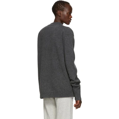 Shop Acne Studios Grey Neve Face Cardigan In Charcoal