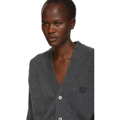 Shop Acne Studios Grey Neve Face Cardigan In Charcoal