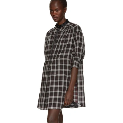 Shop Marc Jacobs Black And White Plaid Drop Shoulder Dress In 005 Blk/wht