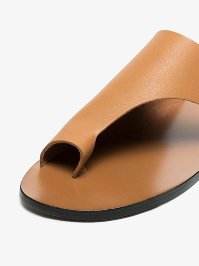Shop Atp Atelier Brown Rosa Cut Out Leather Sandals