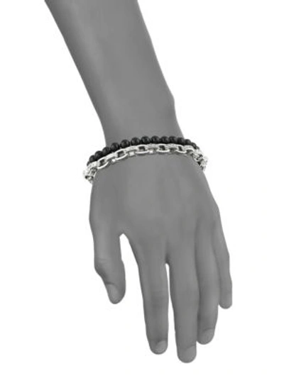 Shop John Hardy Beaded Silver Bracelet In Black