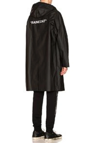 Shop Off-white Quote Raincoat In Black & White