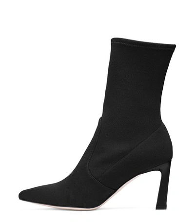 Shop Stuart Weitzman The Rapture Bootie In Black Stretch Knit Fabric