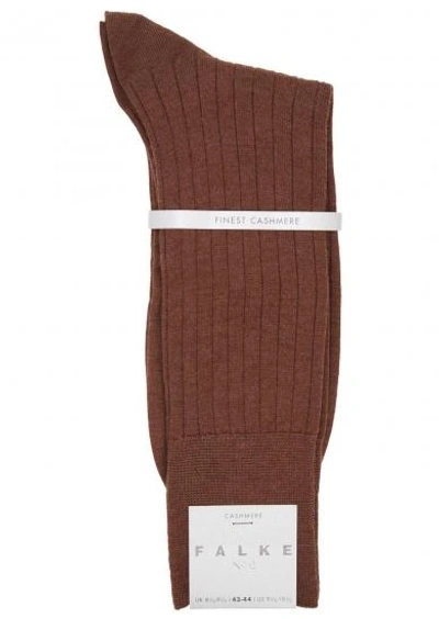 Shop Falke Brown Cashmere Blend Socks In Natural