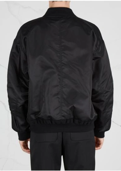 Shop Maison Margiela Black Satin Bomber Jacket