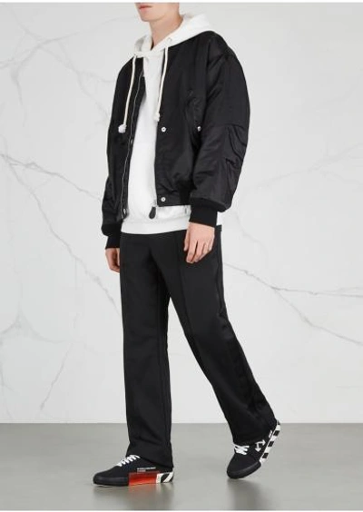 Shop Maison Margiela Black Satin Bomber Jacket