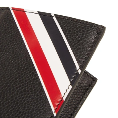 Shop Thom Browne Diagonal Stripe Double Card Holder In Black