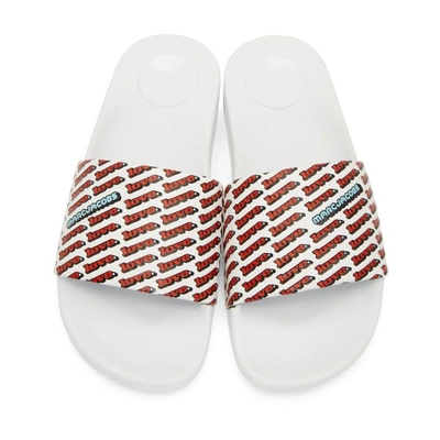 Shop Marc Jacobs White Love Aqua Slides In 101 Wht Mul