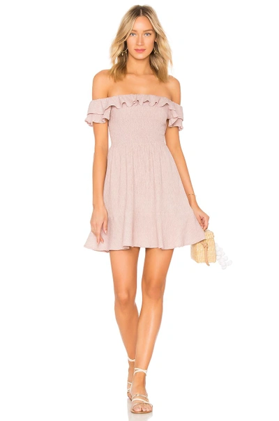 Shop Endless Rose Smocked Bodice Dress In Dusty Rose