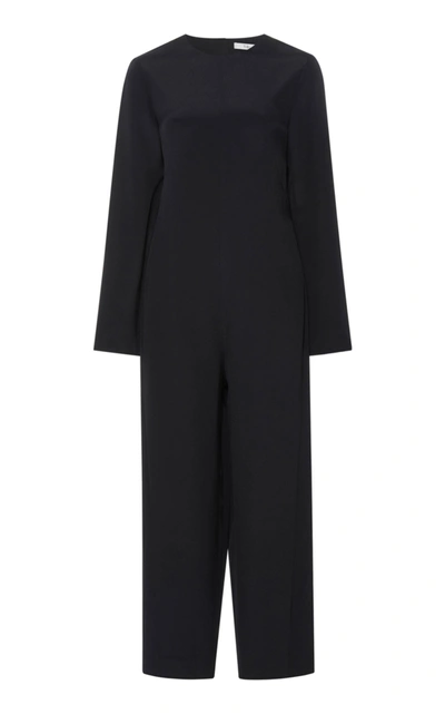 Shop Tibi Fringe Tie Silk Jumpsuit In Black