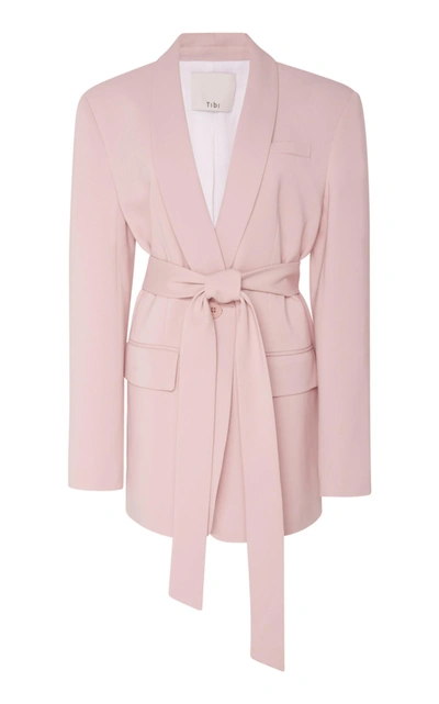 Tibi Oversized Tuxedo Blazer In Light+pink