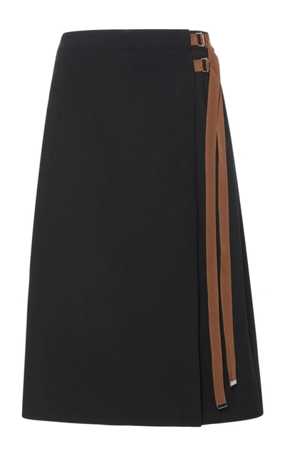Shop Tibi Anson Stretch Midi Skirt In Black