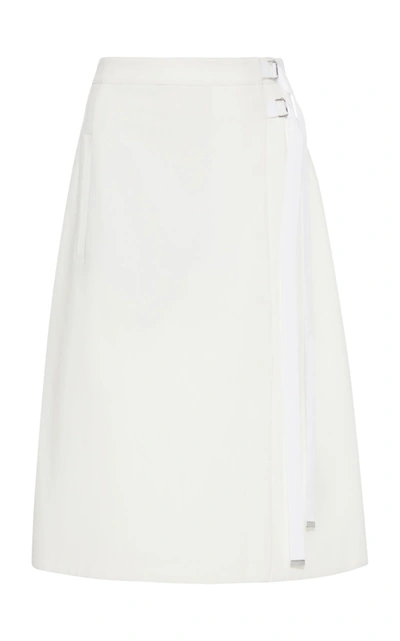Shop Tibi Anson Stretch Midi Skirt In White