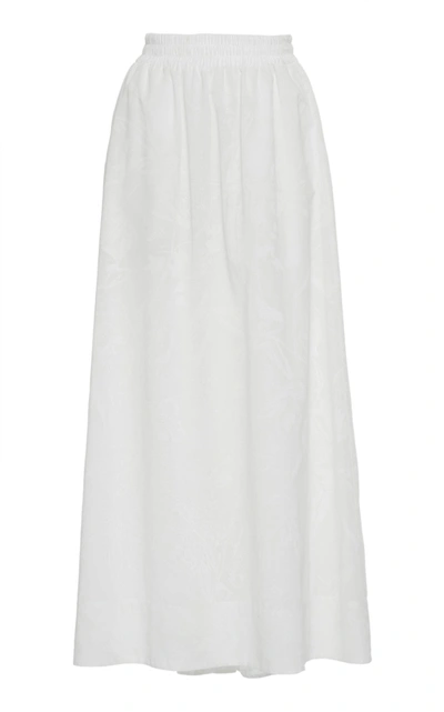 Shop Agnona Pigment Voile Volume Skirt In White