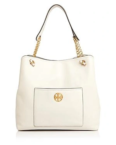 Shop Tory Burch Chelsea Slouchy Leather Tote In New Ivory/gold