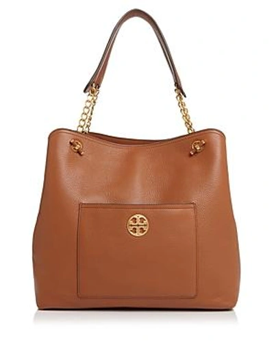 Shop Tory Burch Chelsea Slouchy Leather Tote In Classic Tan/gold