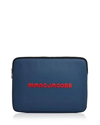 Shop Marc Jacobs Neoprene Logo 13 Laptop Case In Blue/black
