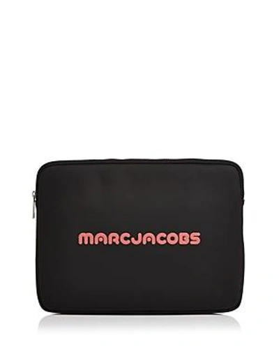 Shop Marc Jacobs Neoprene Logo 13 Laptop Case In Black/black