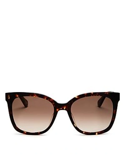 Shop Kate Spade New York Women's Kiya Square Sunglasses, 53mm In Dark Havana/brown