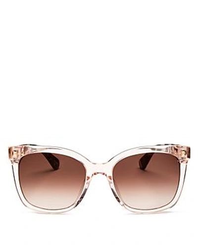 Shop Kate Spade New York Women's Kiya Square Sunglasses, 53mm In Peach/brown