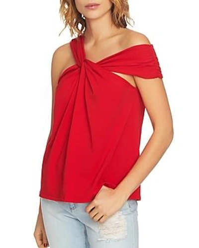 Shop 1.state Asymmetric Off-the-shoulder Tee In True Red