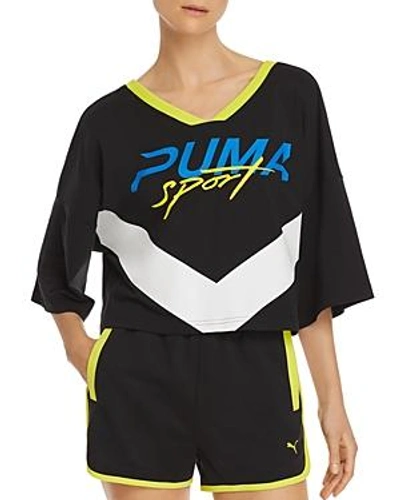 Shop Puma Xtreme Logo Cropped Tee In Black