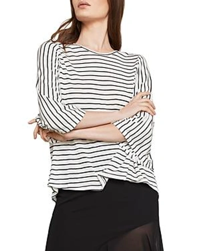 Shop Bcbgmaxazria Open-back Striped Top In White Combo