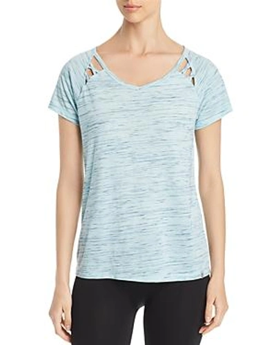 Shop Marc New York Performance Space-dyed Cutout Tee In Clear Water