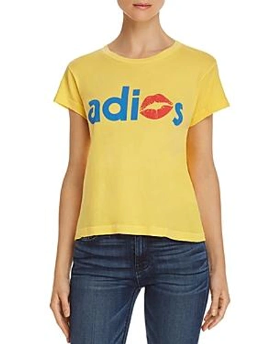 Shop Wildfox Adios Graphic Tee In Pigment Yellow Mango