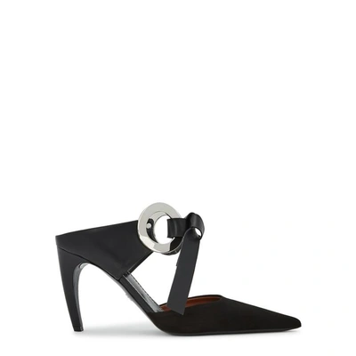 Shop Proenza Schouler Grommet Black Leather And Suede Mules