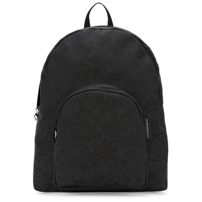 Shop Alexander Mcqueen Skull-jacquard Black Nylon Backpack